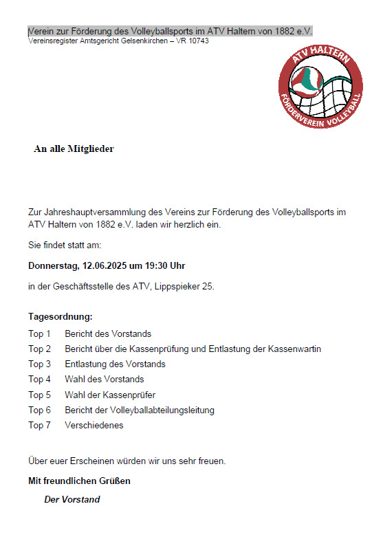 Förderverein Volleyball ATV Haltern